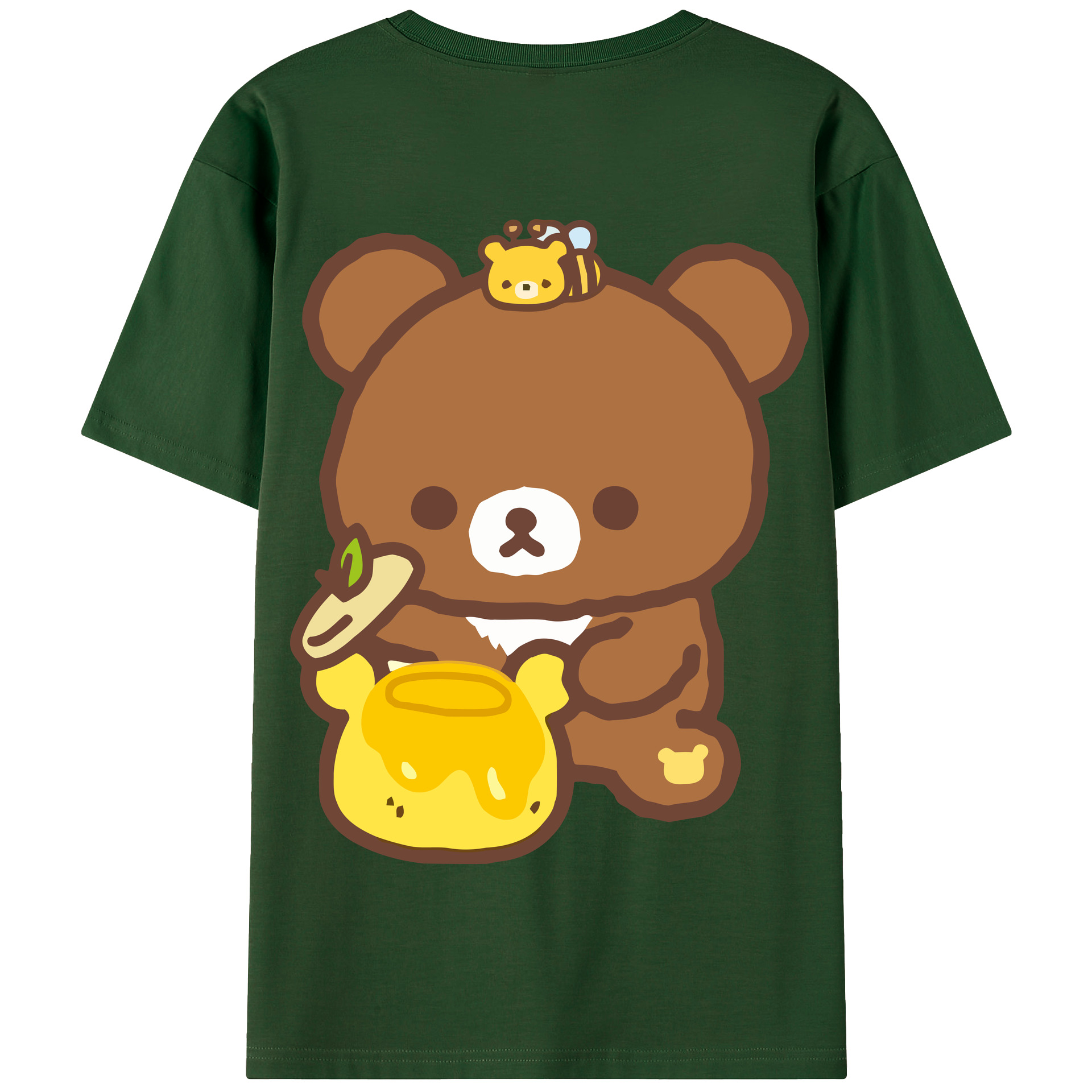 （画像用） リラックマ リラックマ キイロイトリ Rilakkuma Korilakkuma Kiiroitori 綿100％半袖Tシャツ（背面プリント）